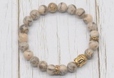 CGB7400 8mm feldspar bracelet with buddha for men or women