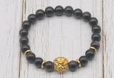 CGB7404 8mm golden obsidian bracelet with lion head for men or women