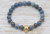 CGB7417 8mm dumortierite bracelet with tiger head for men or women