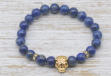 CGB7418 8mm lapis lazuli bracelet with tiger head for men or women