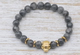 CGB7426 8mm black labradorite bracelet with tiger head for men or women