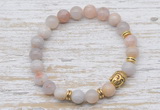 CGB7461 8mm colorful agate bracelet with buddha for men or women