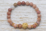 CGB7462 8mm wooden jasper bracelet with lion head for men or women