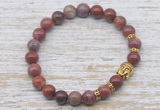 CGB7464 8mm Portuguese agate bracelet with buddha for men or women