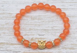 CGB7475 8mm candy jade bracelet with owl head for men or women