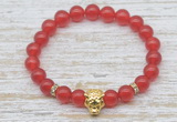 CGB7476 8mm candy jade bracelet with tiger head for men or women