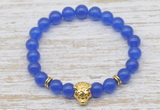 CGB7480 8mm candy jade bracelet with tiger head for men or women