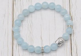 CGB7501 8mm aquamarine bracelet with buddha for men or women