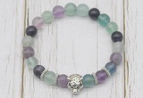 CGB7503 8mm fluorite bracelet with tiger head for men or women