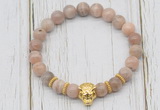 CGB7507 8mm sunstone bracelet with tiger head for men or women