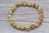 CGB7514 8mm golden tiger eye bracelet with lion head for men or women