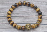 CGB7517 8mm yellow tiger eye bracelet with lion head for men or women