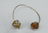 CGB770 13*18mm - 15*20mm faceted nuggets citrine gemstone bangles