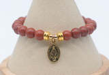 CGB7752 8mm red jaspe bead with luckly charm bracelets