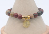 CGB7754 8mm picasso jasper bead with luckly charm bracelets