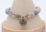 CGB7755 8mm pink zebra jasper bead with luckly charm bracelets