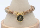 CGB7757 8mm picture jasper bead with luckly charm bracelets