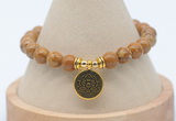 CGB7759 8mm wooden jasper bead with luckly charm bracelets