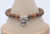 CGB7762 8mm elephant skin jasper bead with luckly charm bracelets