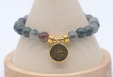 CGB7763 8mm blood jasper bead with luckly charm bracelets