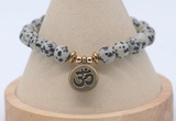 CGB7768 8mm dalmatian jasper bead with luckly charm bracelets