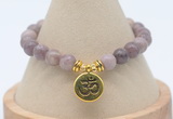 CGB7772 8mm lepidolite bead with luckly charm bracelets