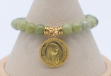 CGB7779 8mm China jade bead with luckly charm bracelets