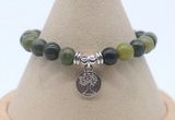 CGB7780 8mm Canadian jade bead with luckly charm bracelets