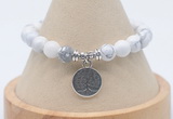 CGB7790 8mm white howlite bead with luckly charm bracelets