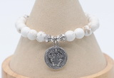 CGB7791 8mm white howlite bead with luckly charm bracelets