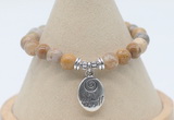 CGB7801 8mm fossil coral bead with luckly charm bracelets