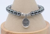 CGB7807 8mm hematite bead with luckly charm bracelets wholesale