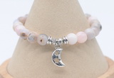 CGB7812 8mm natural pink opal bead with luckly charm bracelets