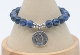 CGB7816 8mm sodalite bead with luckly charm bracelets wholesale