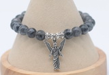 CGB7826 8mm black labradorite bead with luckly charm bracelets