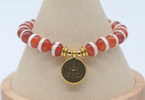 CGB7832 8mm Tibetan agate bead with luckly charm bracelets