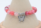 CGB7842 8mm red banded agate bead with luckly charm bracelets