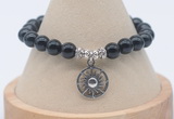 CGB7846 8mm black onyx bead with luckly charm bracelets