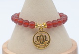 CGB7847 8mm red agate bead with luckly charm bracelets