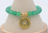 CGB7848 8mm green agate bead with luckly charm bracelets