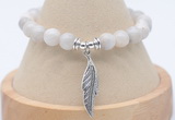 CGB7855 8mm white crazy lace agate bead with luckly charm bracelets