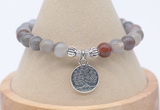 CGB7859 8mm Botswana agate bead with luckly charm bracelets