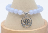 CGB7860 8mm blue lace agate bead with luckly charm bracelets