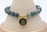 CGB7866 8mm moss agate bead with luckly charm bracelets