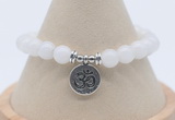 CGB7871 8mm white jade bead with luckly charm bracelets