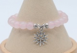 CGB7886 8mm rose quartz bead with luckly charm bracelets