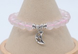 CGB7887 8mm rose quartz bead with luckly charm bracelets