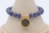 CGB7890 8mm amethyst gemstone bead with luckly charm bracelets