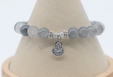 CGB7893 8mm cloudy quartz bead with luckly charm bracelets