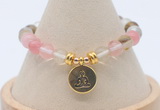 CGB7895 8mm cherry quartz bead with luckly charm bracelets